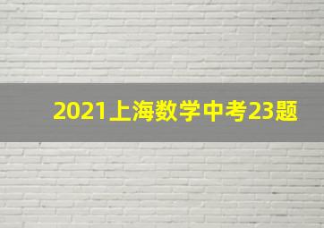 2021上海数学中考23题