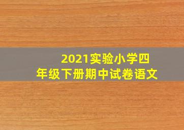 2021实验小学四年级下册期中试卷语文