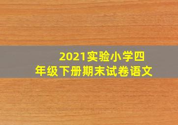 2021实验小学四年级下册期末试卷语文