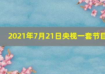 2021年7月21日央视一套节目