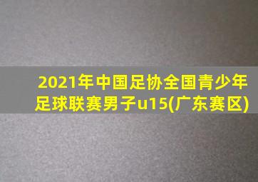 2021年中国足协全国青少年足球联赛男子u15(广东赛区)