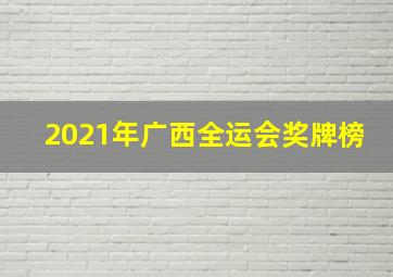 2021年广西全运会奖牌榜