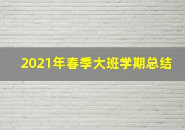 2021年春季大班学期总结