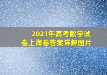 2021年高考数学试卷上海卷答案详解图片