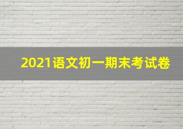 2021语文初一期末考试卷