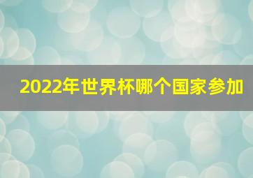 2022年世界杯哪个国家参加