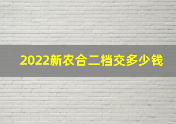 2022新农合二档交多少钱