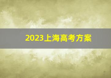 2023上海高考方案