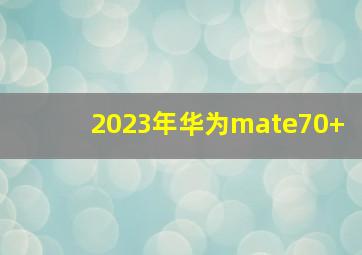 2023年华为mate70+