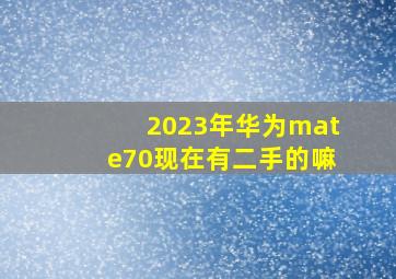 2023年华为mate70现在有二手的嘛