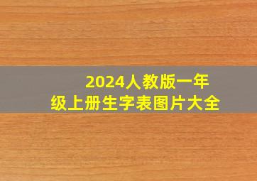 2024人教版一年级上册生字表图片大全