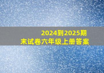 2024到2025期末试卷六年级上册答案