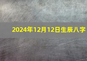 2024年12月12日生辰八字