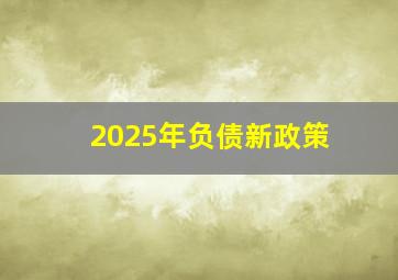 2025年负债新政策