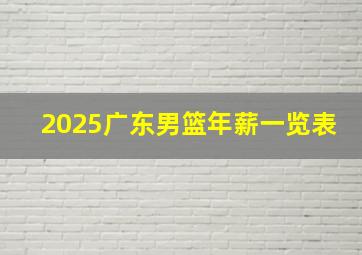 2025广东男篮年薪一览表