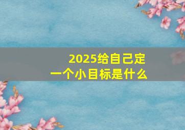 2025给自己定一个小目标是什么