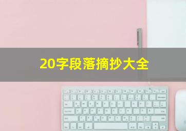 20字段落摘抄大全