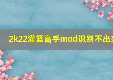 2k22灌篮高手mod识别不出来