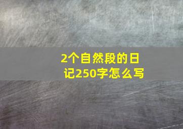 2个自然段的日记250字怎么写