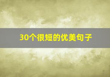 30个很短的优美句子