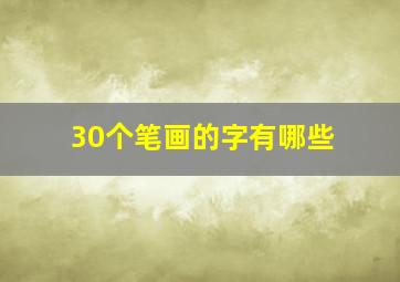 30个笔画的字有哪些