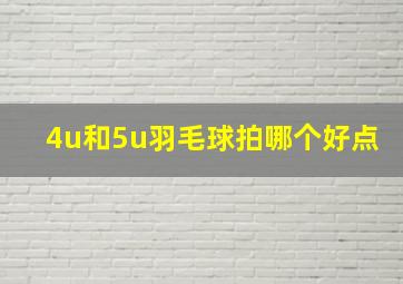 4u和5u羽毛球拍哪个好点