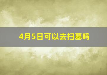 4月5日可以去扫墓吗