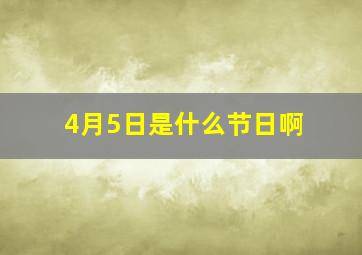 4月5日是什么节日啊