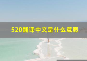 520翻译中文是什么意思