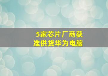 5家芯片厂商获准供货华为电脑