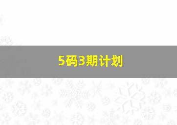 5码3期计划