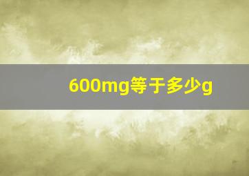 600mg等于多少g