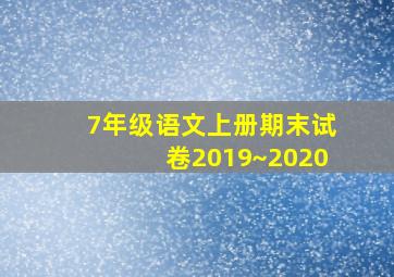 7年级语文上册期末试卷2019~2020