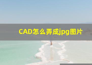 CAD怎么弄成jpg图片