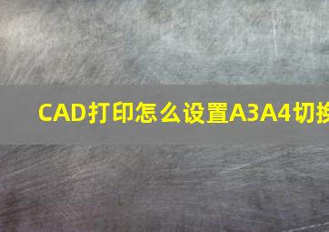 CAD打印怎么设置A3A4切换