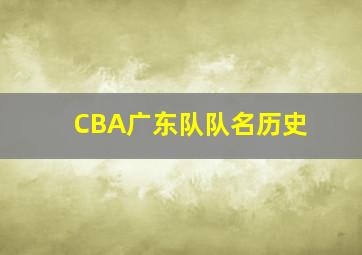 CBA广东队队名历史