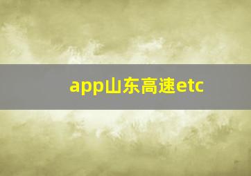 app山东高速etc