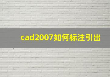 cad2007如何标注引出