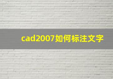 cad2007如何标注文字