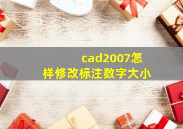 cad2007怎样修改标注数字大小