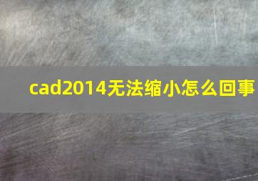 cad2014无法缩小怎么回事