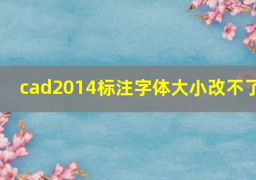 cad2014标注字体大小改不了