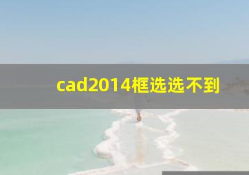 cad2014框选选不到