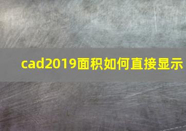 cad2019面积如何直接显示