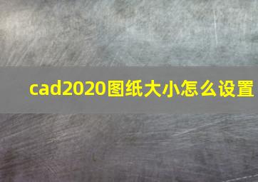 cad2020图纸大小怎么设置