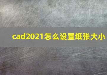 cad2021怎么设置纸张大小