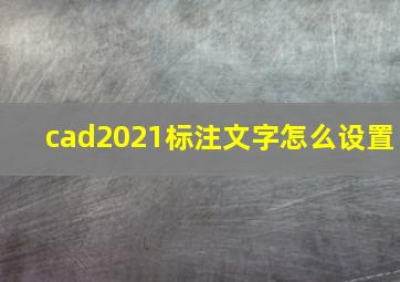 cad2021标注文字怎么设置