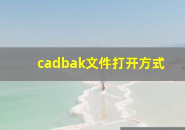 cadbak文件打开方式