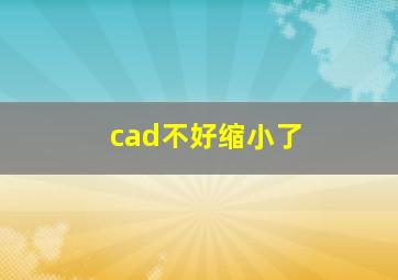 cad不好缩小了