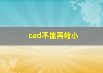 cad不能再缩小